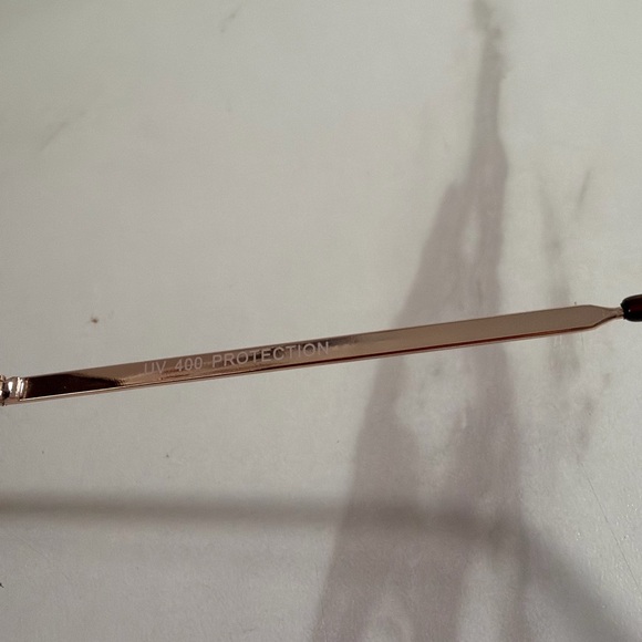 Oval Rose Gold Frame Sunglasses with Brown Lenses - Picture 5 of 5